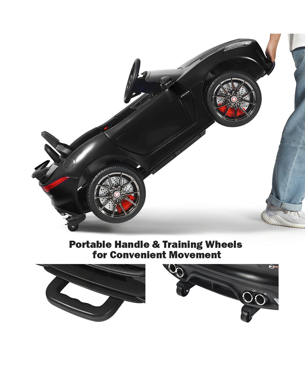 Costway 12V Jaguar F-Type Svr Licensed Kids Ride On Car Motorized Vehicle w/ MP3