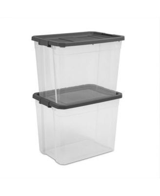 108 Qt. Clear Stacker Storage Container Tote w/ Latching Lid, (4 Pack)