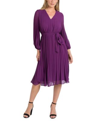Sam Edelman - Woman's Long-Sleeve Pleated A-Line Dress