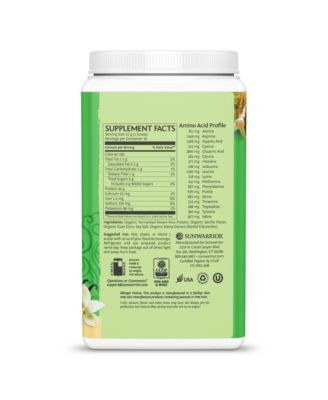 Classic Organic Protein Powder, Plant-Based Protein, Vanilla Flavor, Sunwarrior, 750gm (30 Servings)