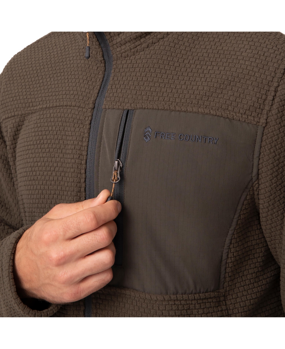 Free Country Men's Calabaza Ii Brick Fleece Jacket