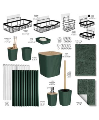 27 Piece Complete Bathroom, Vanity & Shower Accessories Set - Grey