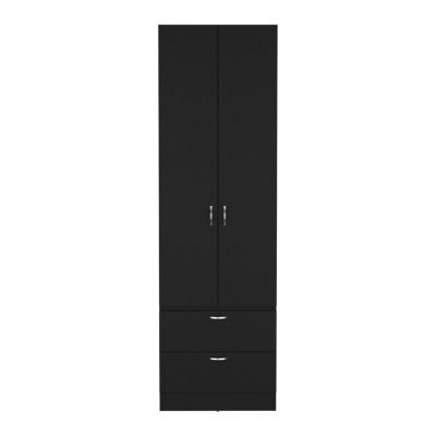 Vicco 76-Inch 2-Drawer 1-Shelf Hanging Rod Wardrobe Armoire