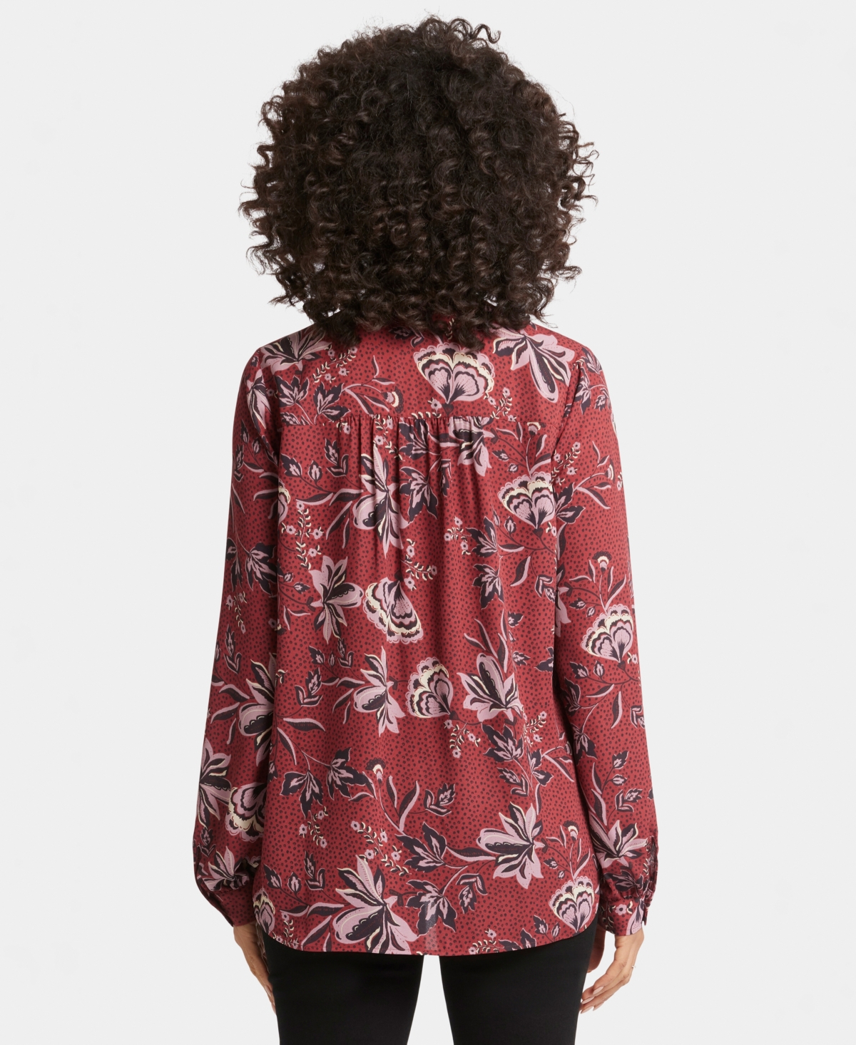 Nydj Women's Simone Round Neck Top In Rosa Blooms