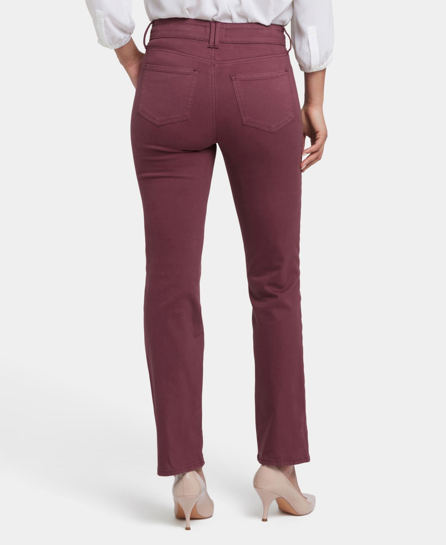 Женские джинсы NYDJ High Rise Marilyn Straight, цвет: Тёмный вишнёвый — фото 2