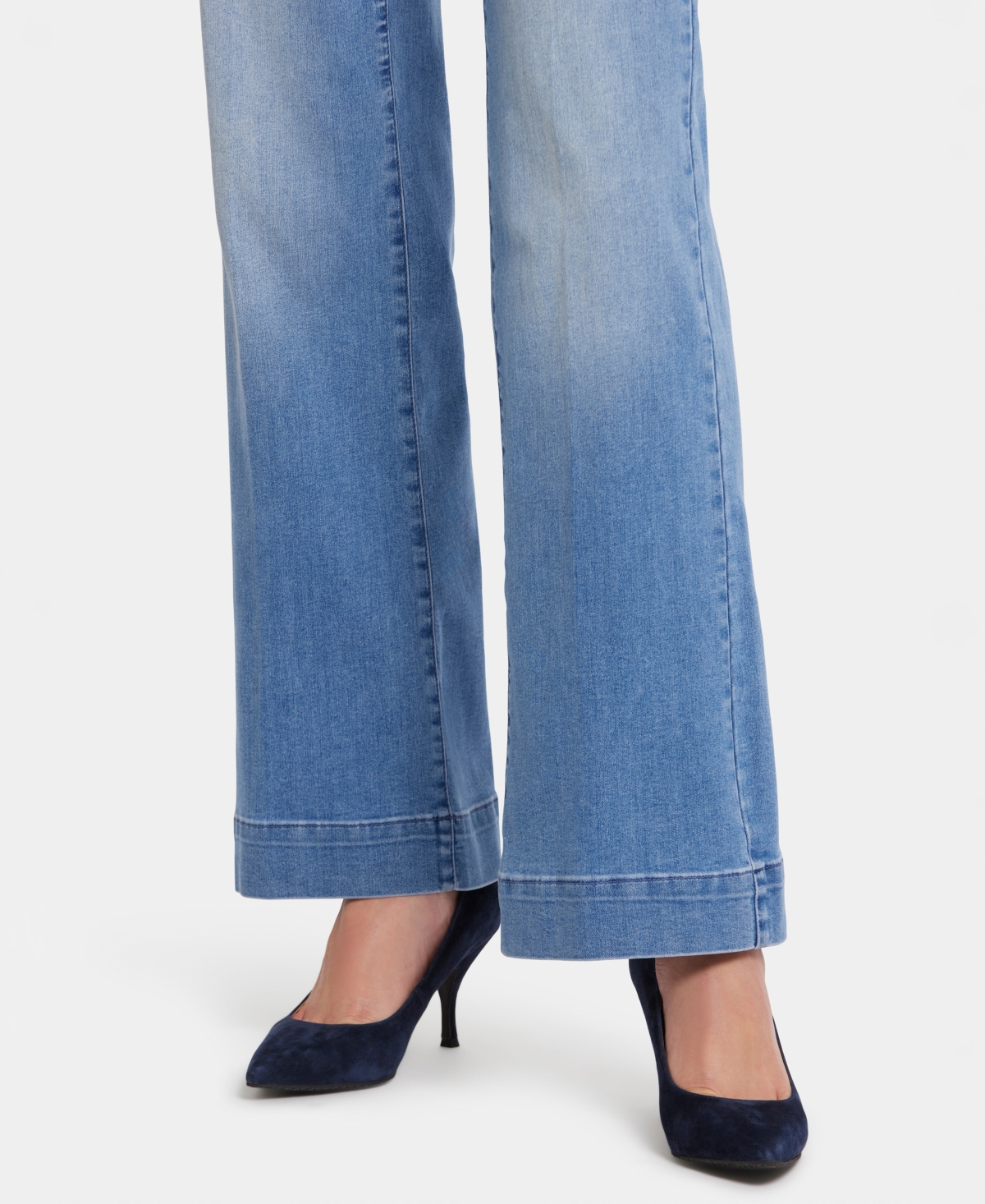Nydj Teresa Trouser Womens Pocket Denim Wide Leg Jeans In Everly