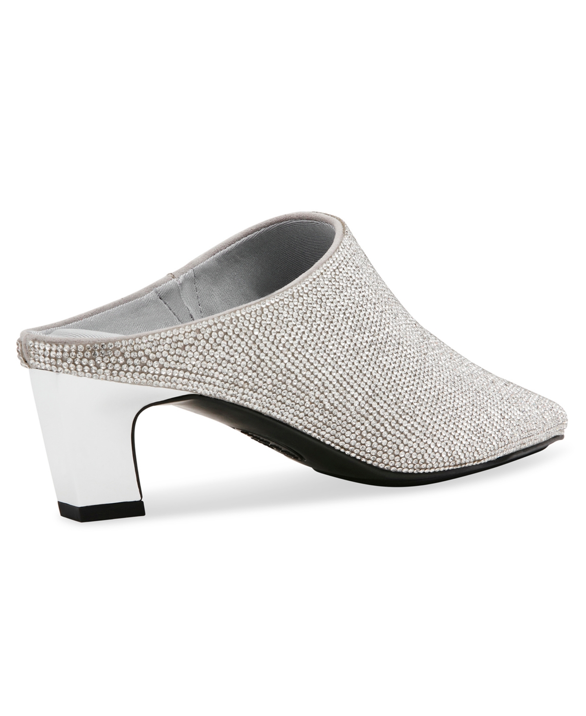 Anne Klein Women's Sabrine Kitten Heel Dress Mules In Crystal