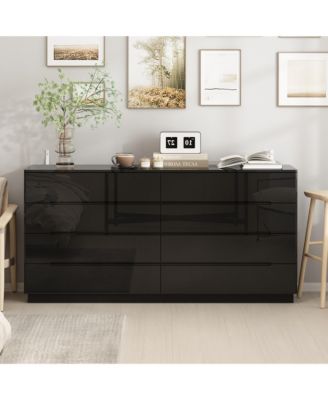 8-Drawer Wood LED Storage Organizer Chest of Drawers