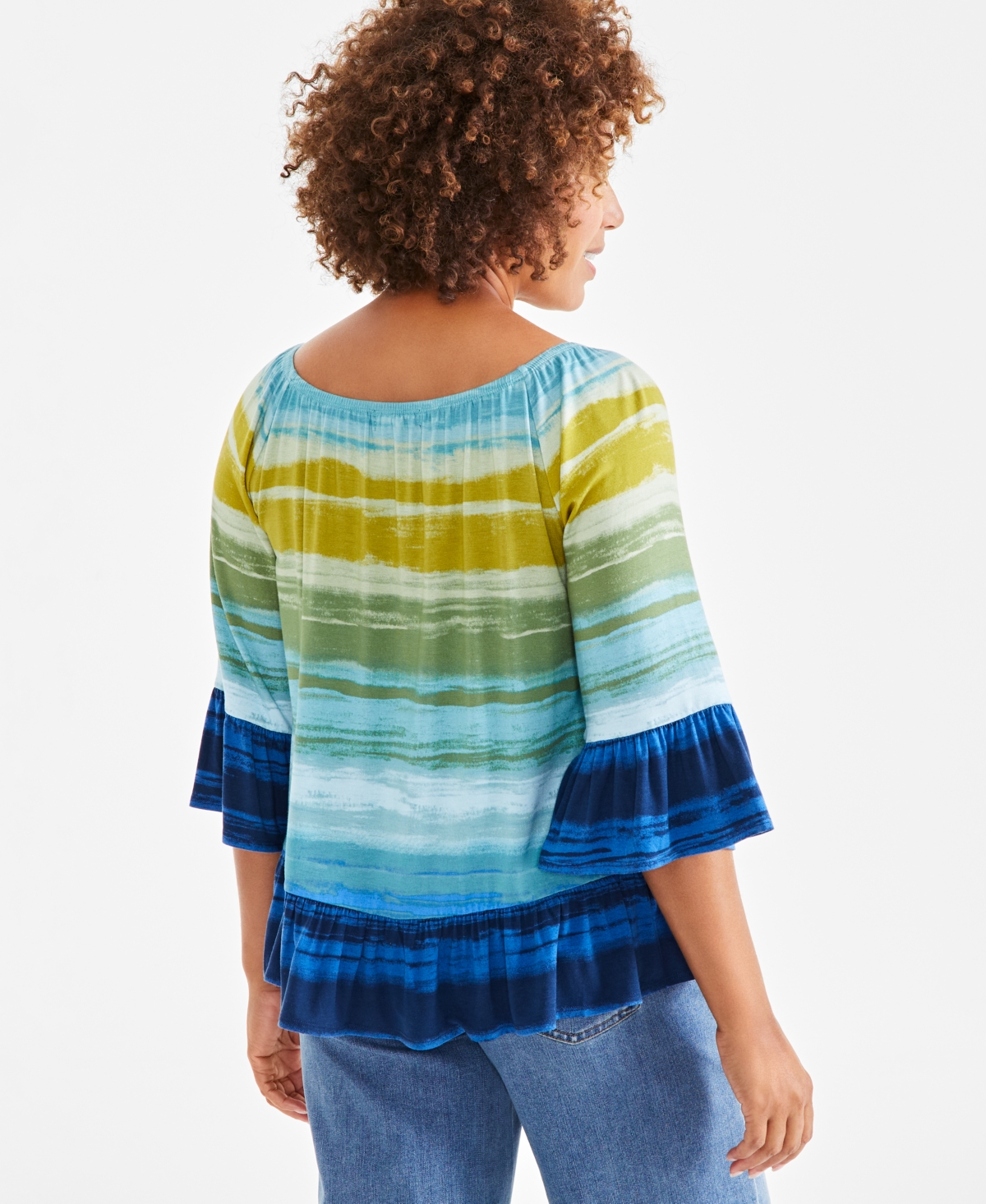 Style & Co Women's Printed On/Off Shoulder Top, Created for Macy's