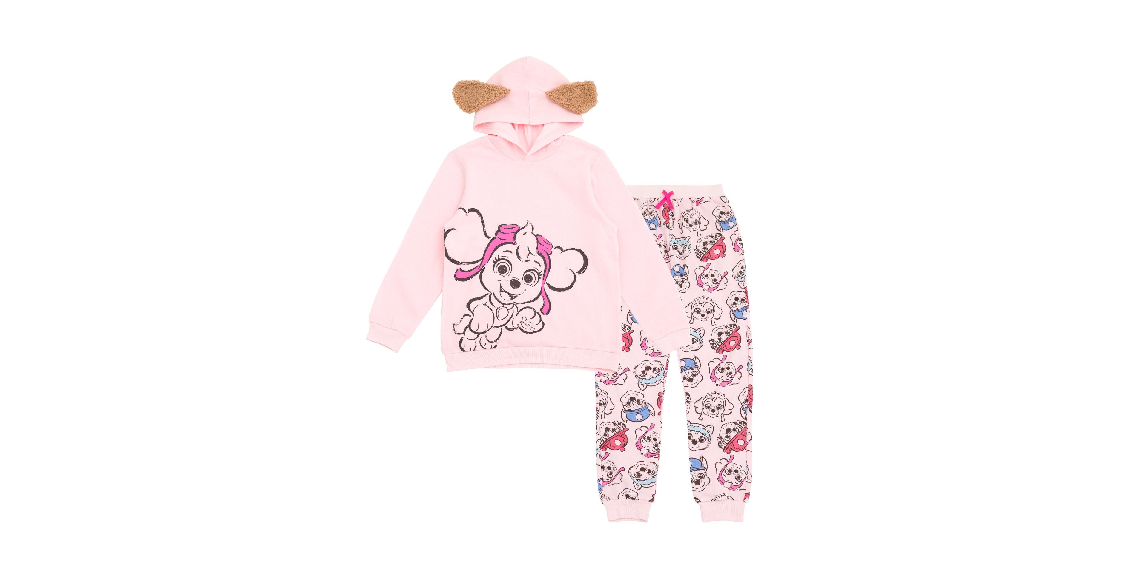 Paw Patrol Little Girls Fleece Cosplay Pullover Hoodie and Jogger Pants Outfit Set to (2T - 10-12
