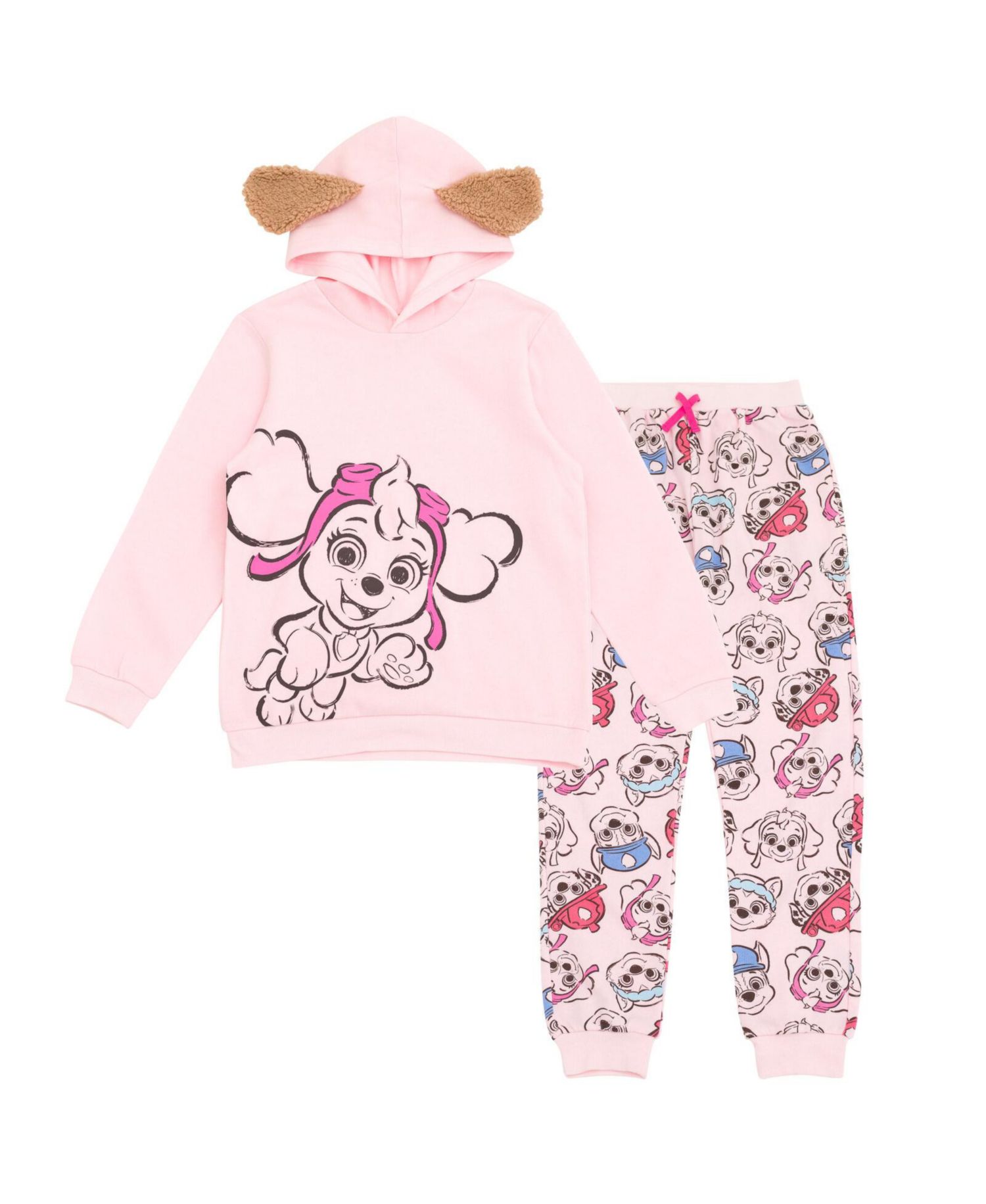 Little Girls Fleece Cosplay Pullover Hoodie and Jogger Pants Outfit Set to (2T - 10-12