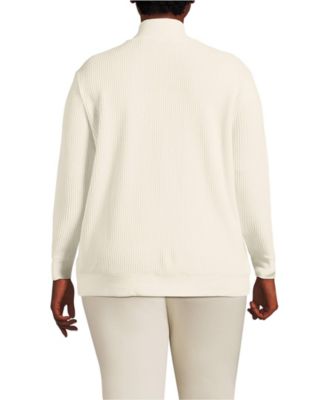 Women's Plus Size Waffle Knit Button Placket Top