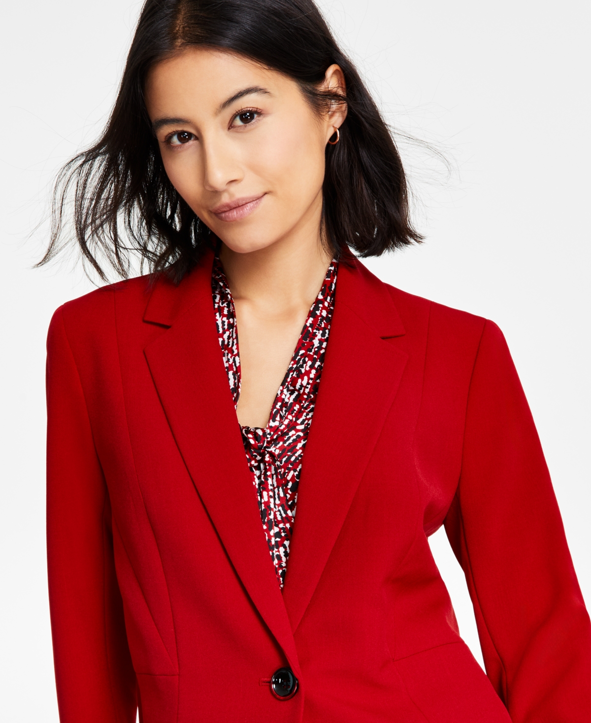 Kasper Women's Stretch-Crepe One-Button Seamed Jacket, Regular & Petite Sizes