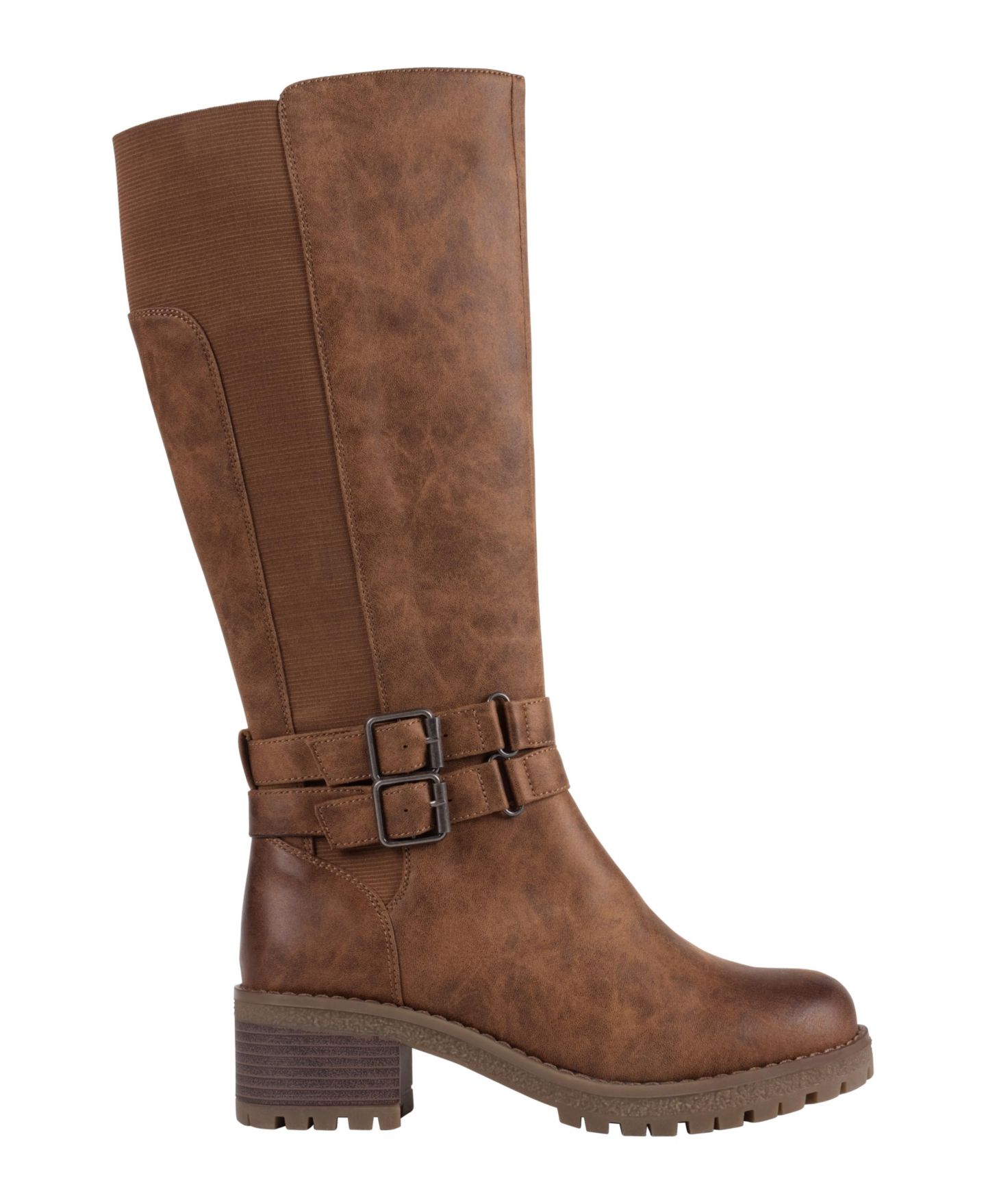 Женские ботинки GC Shoes Jonah Lug Sole Block Heel Knee High, цвет: Чёрный — фото 7