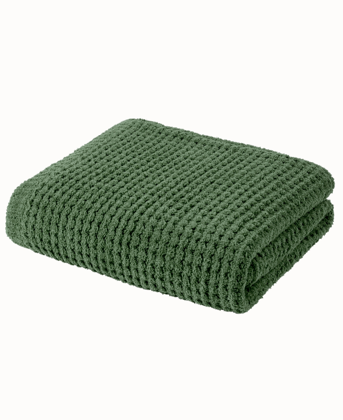 Madison Park Rowan Waffle Knit Chenille Throw, 50" X 60" In Green