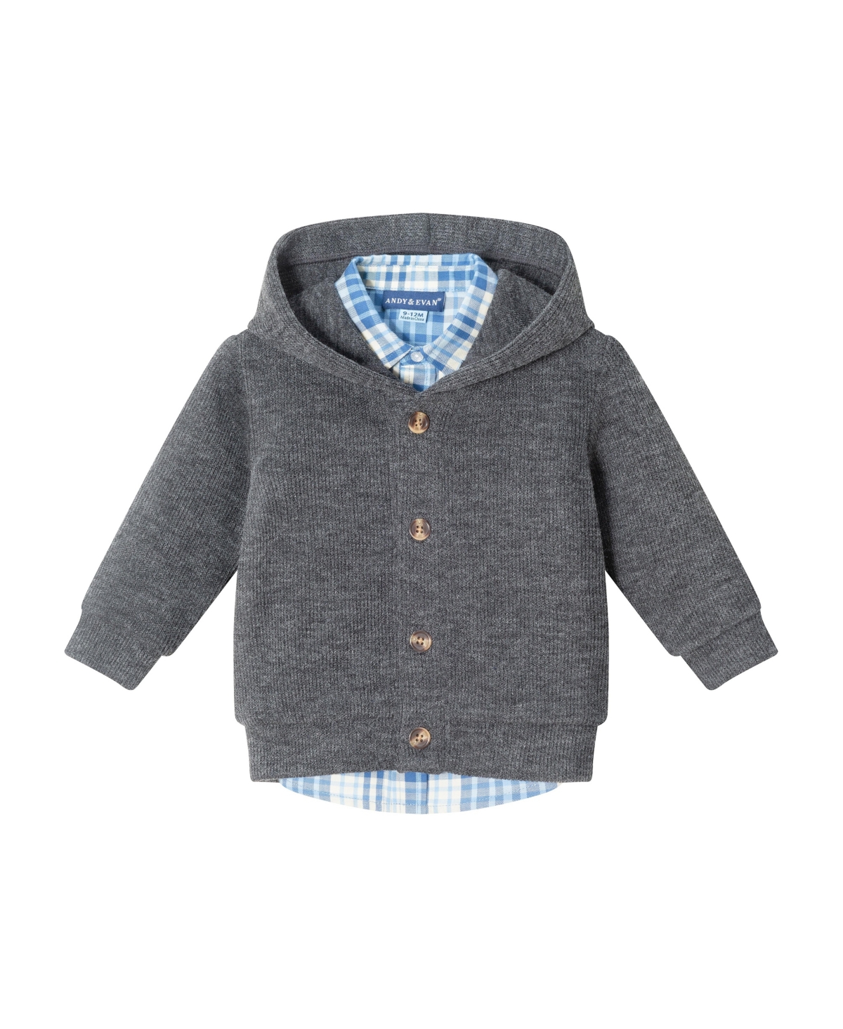 Andy & Evan Baby Boys Grey Hooded Cardigan & Cord Set