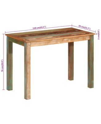 Dining Table 43.3"x21.7"x29.9" Solid Wood Reclaimed