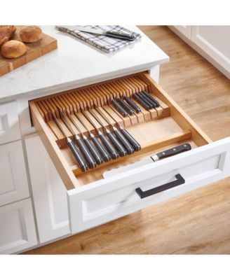 Dual Row Trimmable Knife Block Drawer Organizer Insert, 4WDKB-1