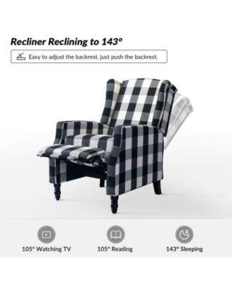 Franco Mid-centry Modern Manual Push Back Recliner