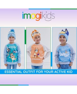 Toddler Boys Fleece Sweatshirt and Cotton Gauze Hat