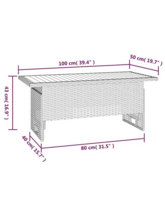 Garden Table Black Solid Acacia wood Medium Height-Adjustable