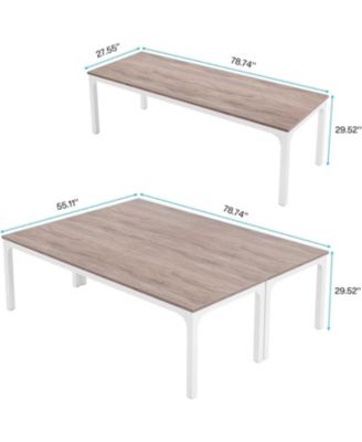 78.74-Inch Conference Table Set of 2, 13FT Conference Room Table, Large Rectangle Meeting Seminar Table Set for 8-10 Person
