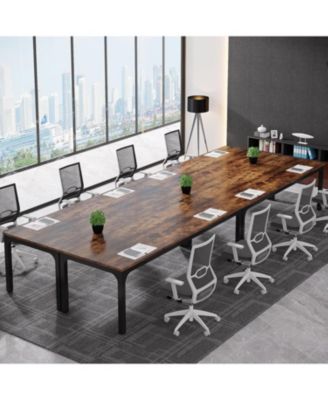 78.74-Inch Conference Table Set of 6, 19FT Conference Room Table, Large Rectangle Meeting Seminar Table Set for 16-22 Person, Long Business Tables