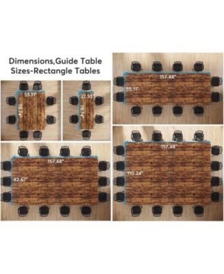 78.74-Inch Conference Table Set of 6, 19FT Conference Room Table, Large Rectangle Meeting Seminar Table Set for 16-22 Person, Long Business Tables