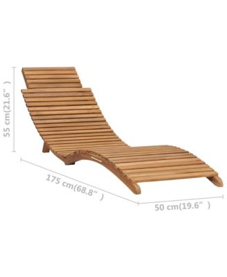 Folding Sun Lounger with Table Solid Teak Wood