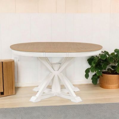 Retro Extendable Dining Table with 12-Inch Leaf for Functional Dining and Living Room Spaces