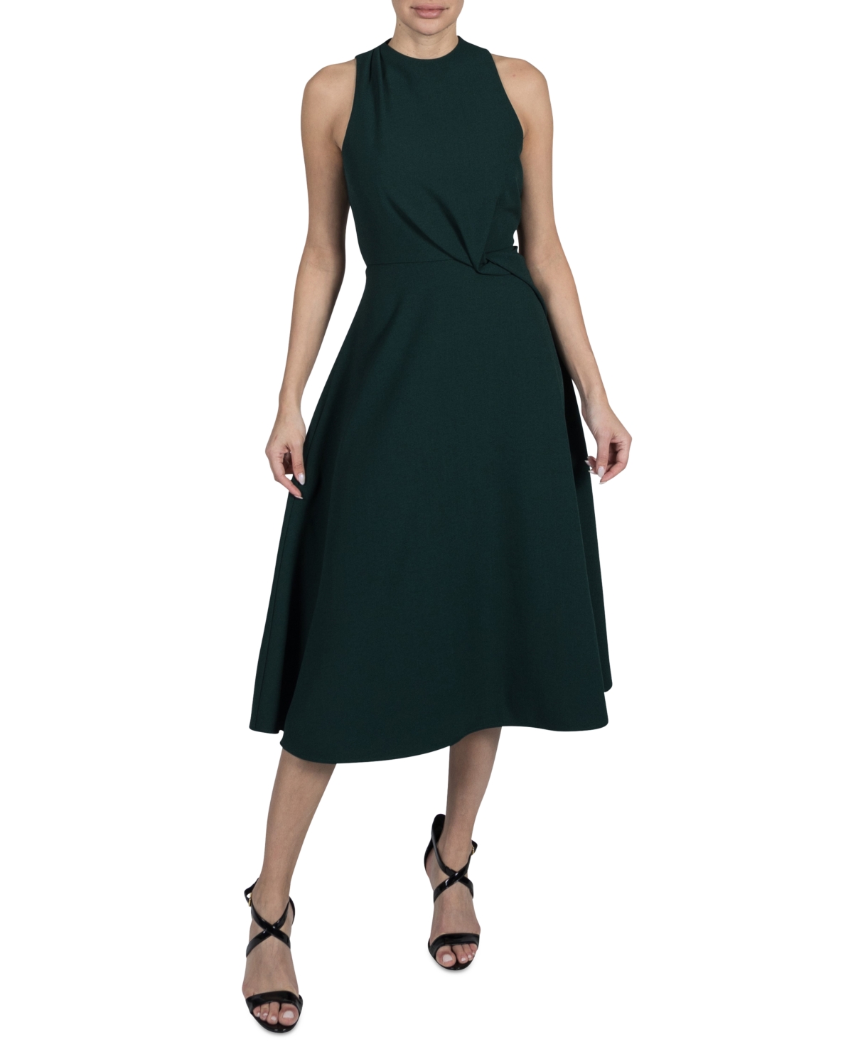 Women's Sleeveless High-Neck A-Line Dress - Hunter