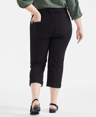 Plus Size Mid-Rise Curvy-Fit Cropped Jeans, Exclusively at Macy's