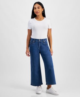I.N.C. International Concepts - Petite High-Rise Wide-Leg Jeans