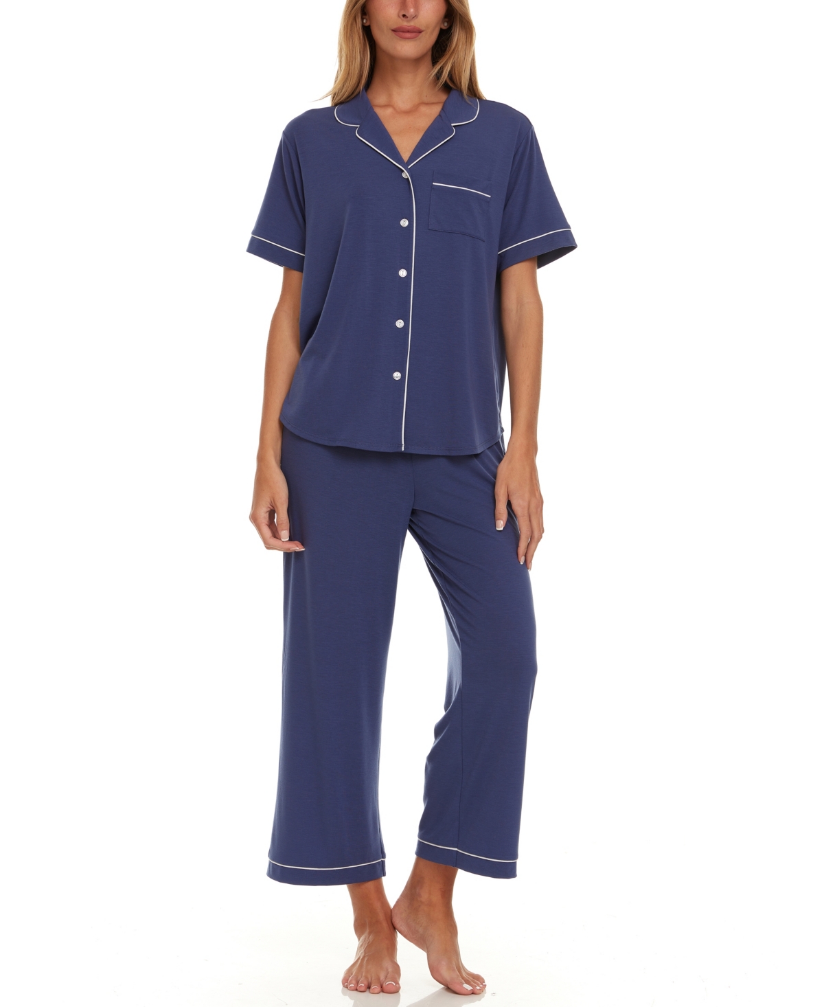 Flora by Flora Nikrooz Women's Annie Notch Top and Capri Pajama Set