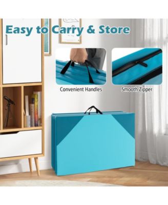 10 Feet x 4 Feet x 2 Inch Folding Exercise Mat with Hook and Loop Fasteners