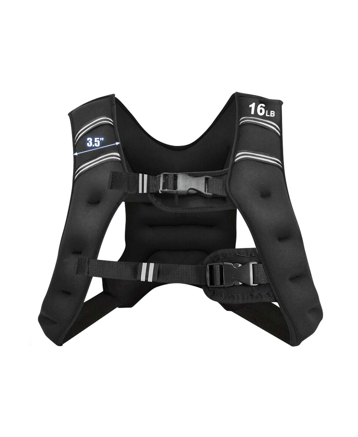Workout Weighted Vest with Mesh Bag Adjustable Buckle-16 lbs - Black