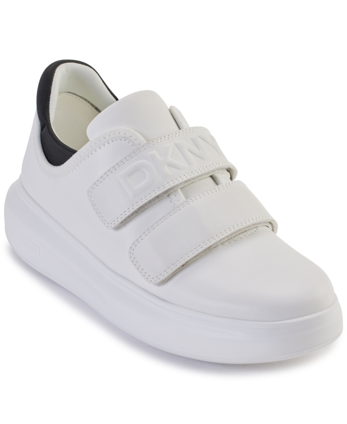 Dkny Jamiah Platform Sneaker In White And Black