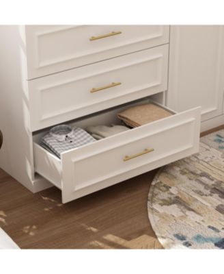 6-Door Big Armoires with 2 Hanging Rods, 3-Drawers, Shelves