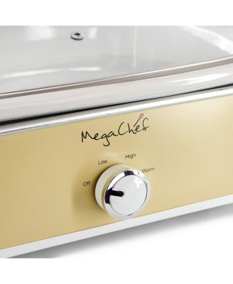 3.5 Quart Casserole Slow Cooker with 3 Temperature Settings in Cream