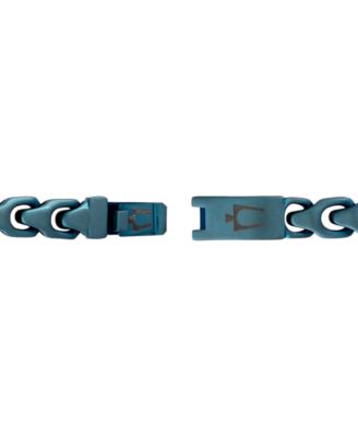 Blue-Tone Stainless Steel Link Bracelet