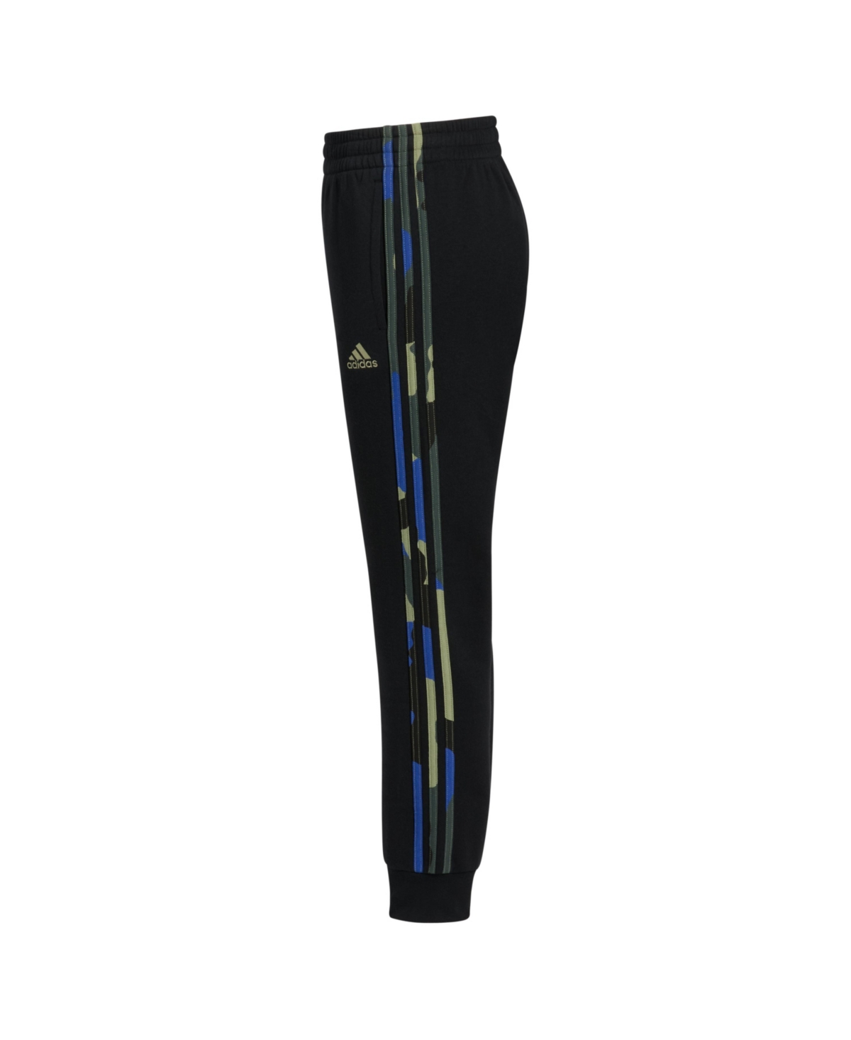 adidas Big Boys Elastic Waistband Camo Stripe Jogger - Black With Multicolor