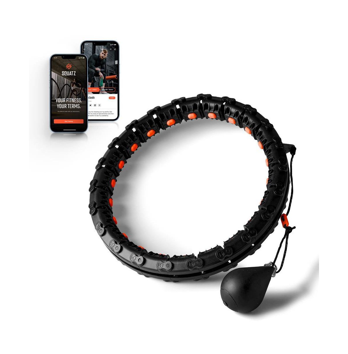Detachable Smart Weighted Hola-Hoop With 360-Degree Auto-Rotating Ball - Black