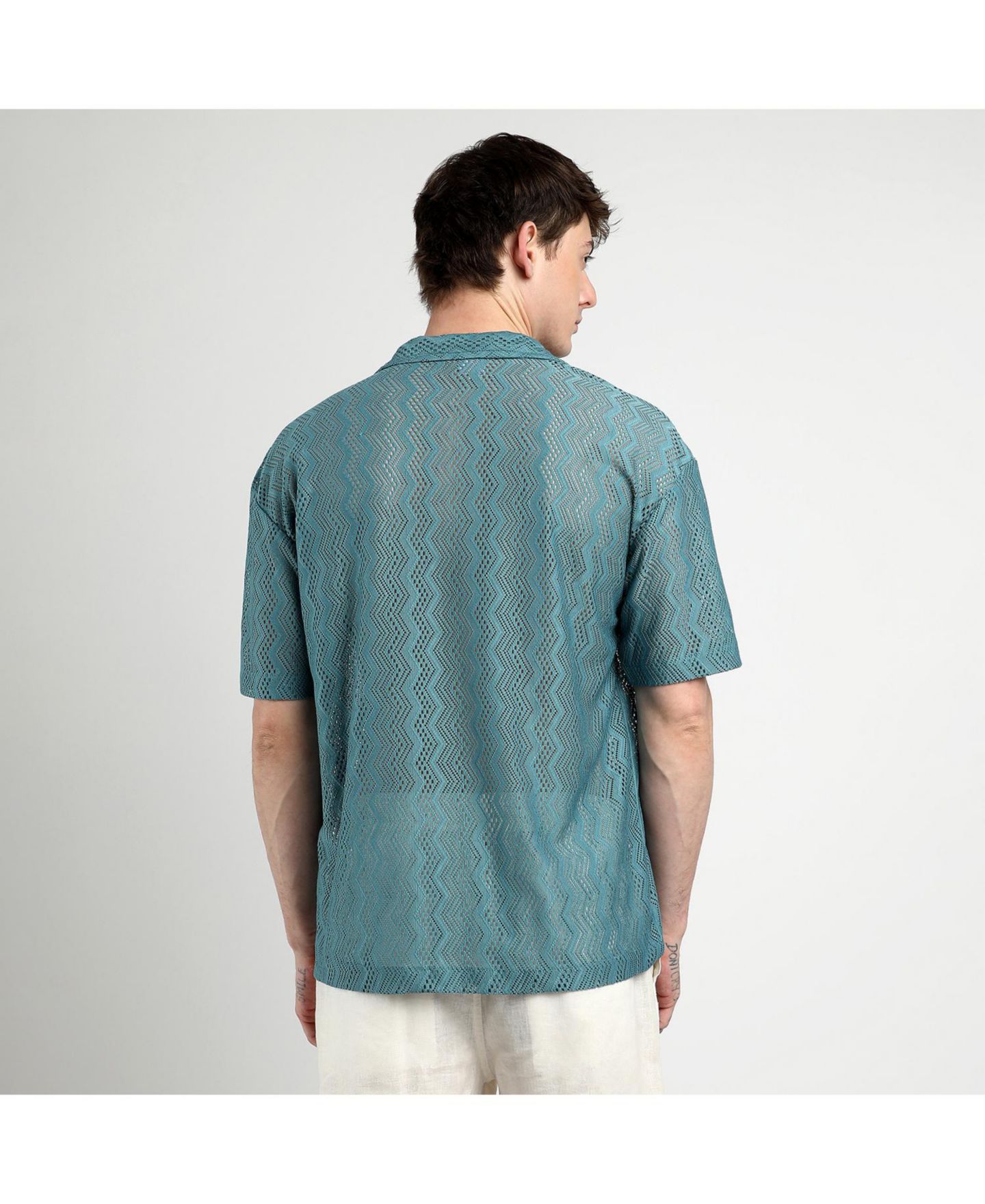 Мужская рубашка Cahoot Campus Sutra Splash Check Oversized, цвет: Синий — фото 3