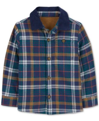 TU Boys Blue Plaid Basic Button-Up Size 3 Years