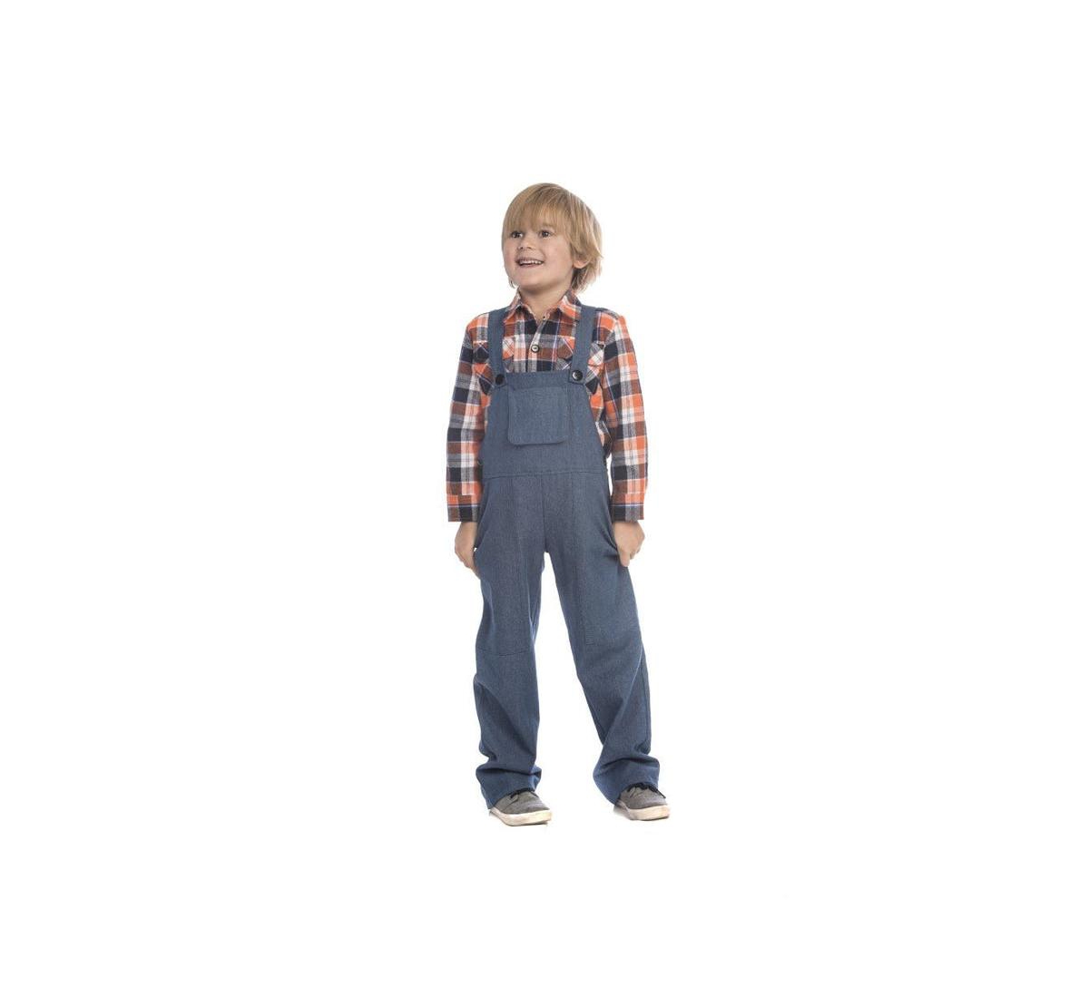 Dress Up America Farmer Shirt & Overalls Costume Set - Kids Boys -/ Blue