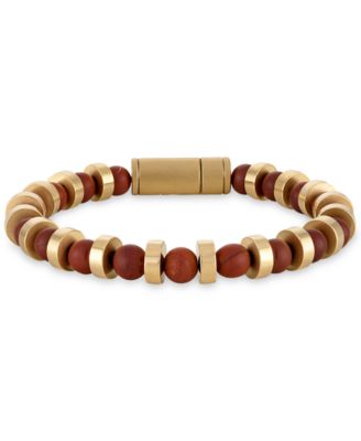 Bulova - Red Jasper & Gold-Tone Stainless Steel Bracelet
