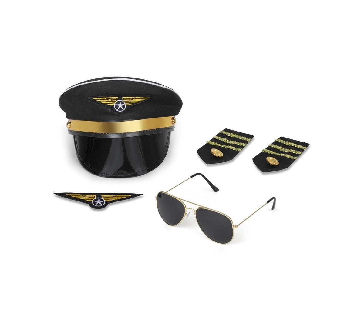 Dress Up America Pilot Accessory Costume Set - Kids Girls & Boys -/ Gold