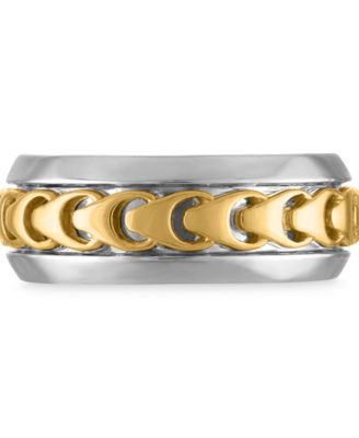 Link Ring in Sterling Silver & 14k Gold