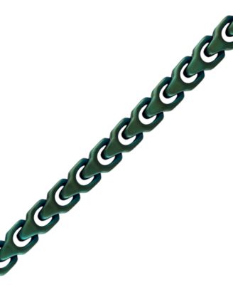Green-Tone Stainless Steel Link Bracelet