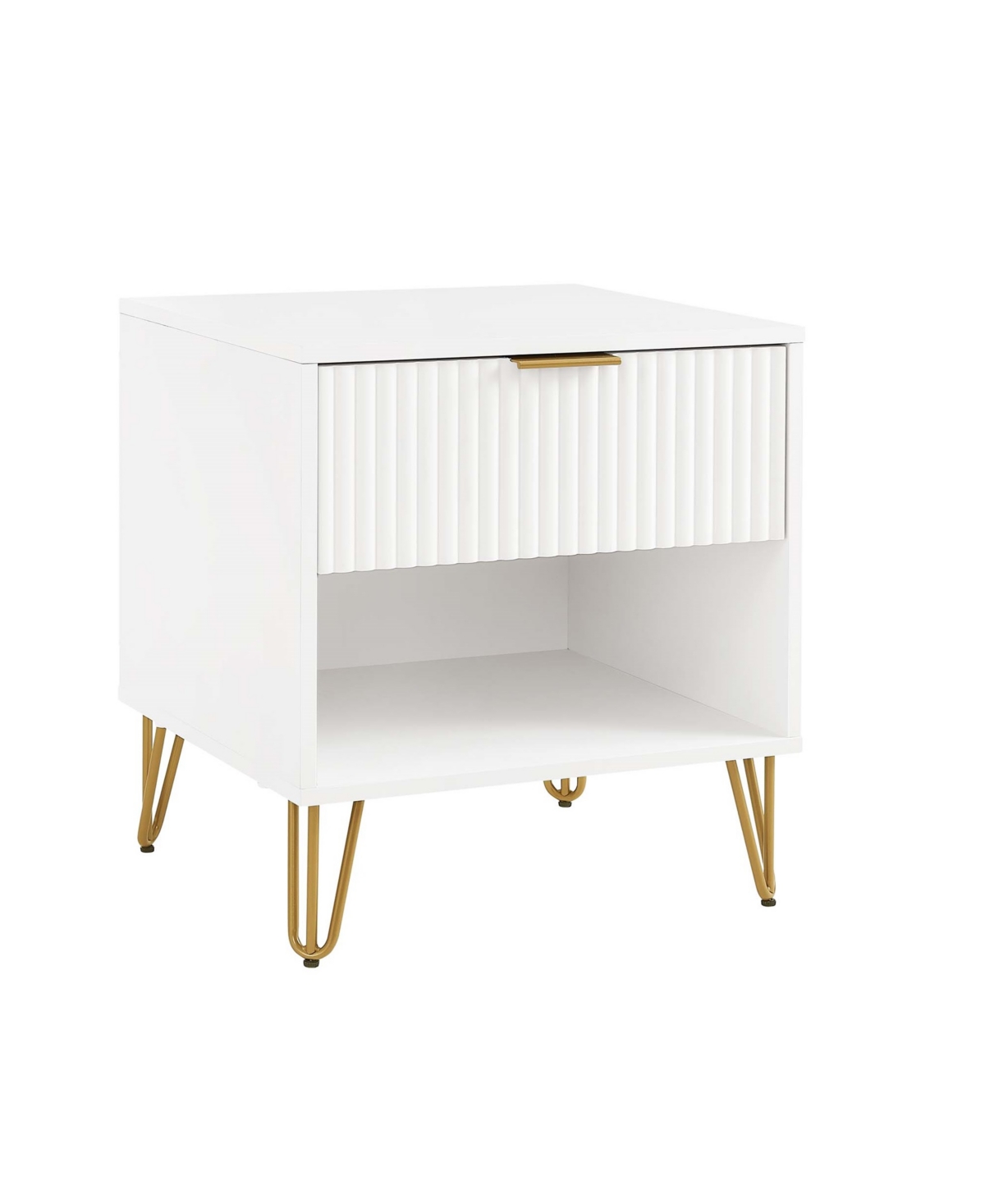 Shop Manhattan Comfort 1- Piece Dumbo Medium-density Fiberboard 1-drawer Modern Nightstand In White
